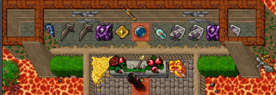 Display de orbs e itens