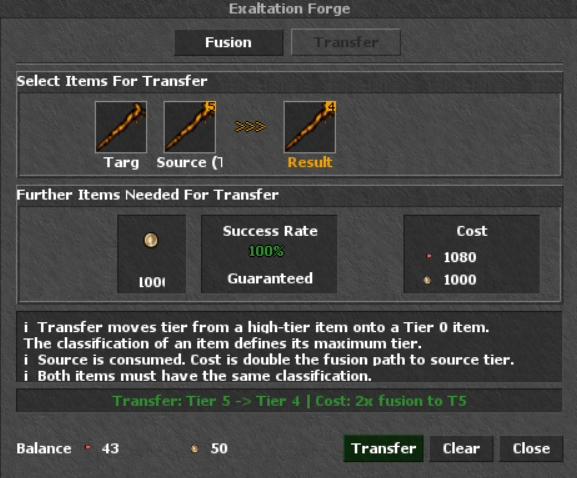 Aba Transfer na Exaltation Forge